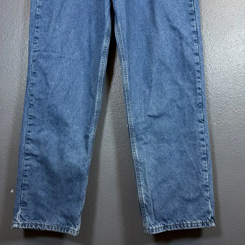 Carhartt 40/34 men’s blue workwear denim jeans baggy pants Flannel Lined